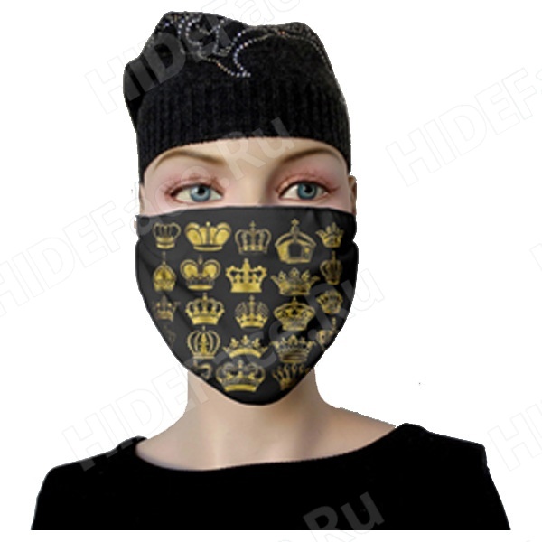 Защитная многоразовая маска с коронами m109