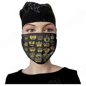Защитная многоразовая маска с коронами m109